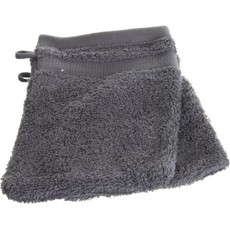 Lot de 2 Gants de Toilette "Confort" 15x21cm Gris Anthracite (1/2)