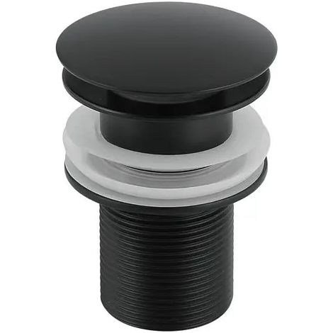Clic-clac Ablaufventil schwarz matt 9-10 x 6 x 6 cm aus Edelstahl AISI 304 (1/2)