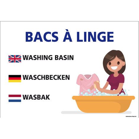 PANNEAU BACS A LINGE (H0332) - Adhésif - 210 x 150 mm