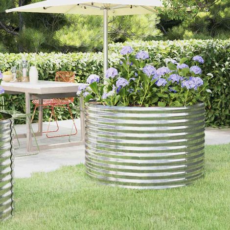 vidaXL Jardinera arriate acero galvanizado plata 100x100x68 cm (1/5)