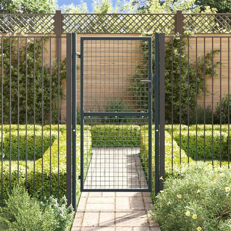 Porte de jardin en maille - Portail de clôture - Portillon de jardin Acier galvanisé 100 x 225 cm Gris fr10329 - Maison La Vie (1/5)