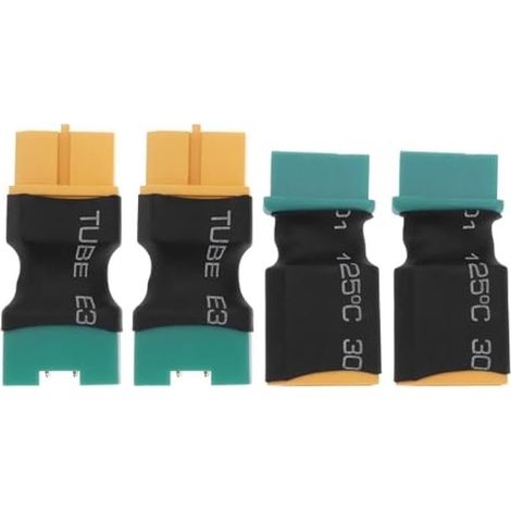 4 pièces adaptateur connecteur MPX vers XT60, mâle/femelle 6 broches MPX vers mâle/femelle XT60, plaqué or, anti-inversion de polarité, pour batterie Lipo RC Multiplex (1/5)