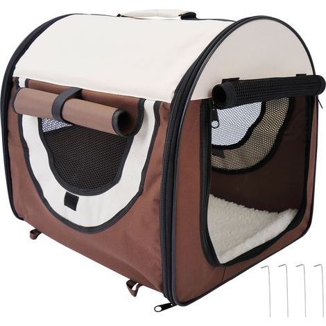Tragetasche für Hunde und Katzen, faltbare Transportbox für Haustiere, autogeeignet, großer Komfort, atmungsaktiv mit abnehmbarem Kissen, 46 x 36 x 41 cm (1/5)