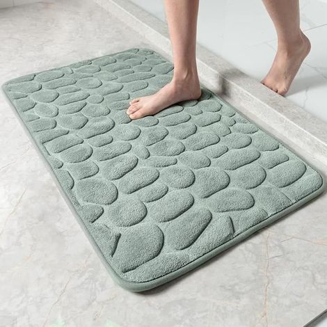 Tappetino da bagno antiscivolo – Marca – Modello – Assorbente – Lavabile in lavatrice – Grigio (1/4)