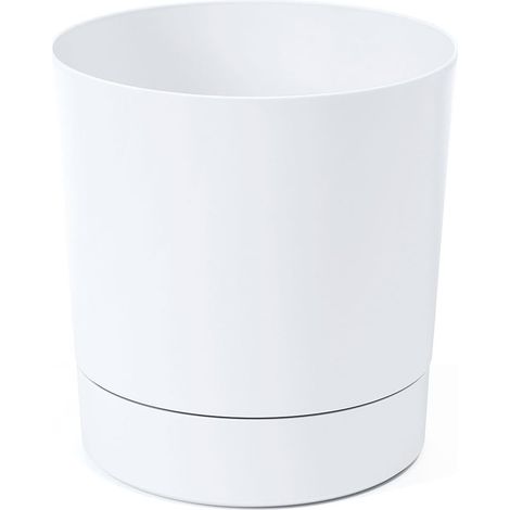 1 pot de fleur, bac à plantes, 20 cm, soucoupe intégrée, plastique résistant uv, intérieur et extérieur (1/5)