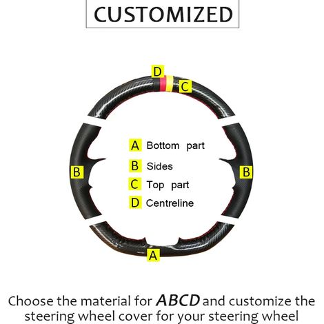 (Fabrication sur mesure) Housse de volant souple en cuir suédé noir antidérapant, cousue main, compatible avec Audi A4l, A6l, A3, A5, Q5l, Q3, Q7, A8, TT et Q2l. (1/5)