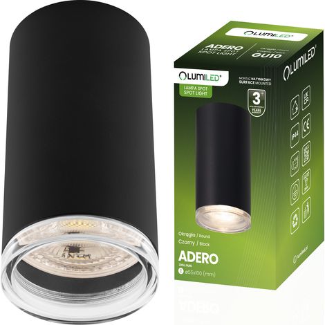 Lámpara de techo LED foco GU10 IP44 ADERO Negro Lumiled