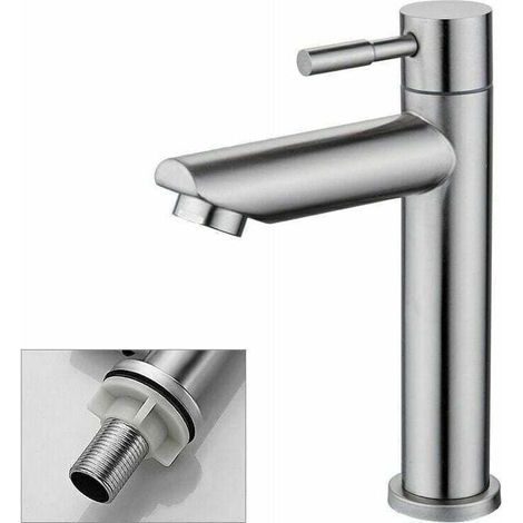 Bathroom Tap, Cold Water Only, Durable Copper Chrome Surface Basin Mixer Tap, Hand Wash Basin Tap, Removable Aerator Cartridge, Convenient for Cleaning or Replacement (1/5)
