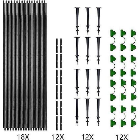 18pcs Jardinage Plantes Fleurs Lgumes Serres Protection Contre Les Oiseaux Animaux Stand Set Fiber Stick Anti - Bug Mesh Arche Set