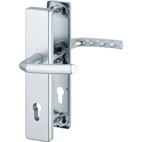 HOPPE® Schutz-Drückergarnitur mit Langschild Birmingham 1117/2221A/2440, 10/92 mm, Aluminium, 2578324