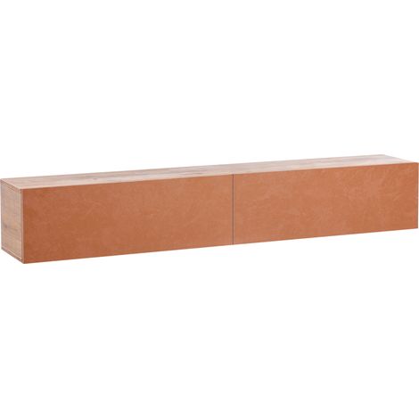 Mueble TV minimalista montado en la pared unidad de almacenaje gabinete de melamina tablero de partículas marrón y rojo Gladstone