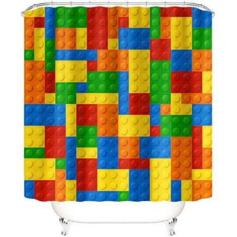 Polyester Shower Curtain 165×180 cm – Hydrophobic, Waterproof, Quick Drying – Includes 12 Metal Hooks – Modern and Versatile Bathroom (1/5)