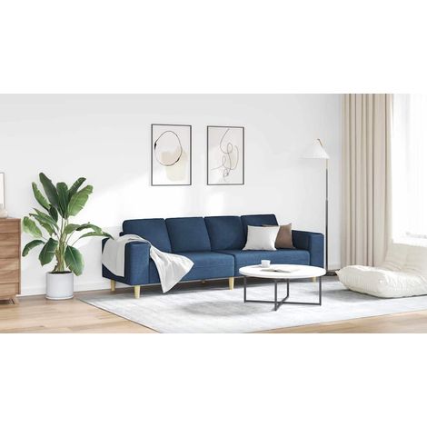 Wohnzimmer Couch Blau 250 x 77 x 76 cm Polyester