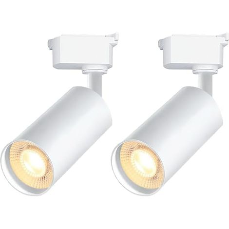 Projecteur sur rail LED blanc 20 W, 2 lampes, dimmable (sans rail) – Compatible avec les rails de type H – Blanc froid 6000 K – Spot de plafond pour usage intérieur et commercial (1/5)