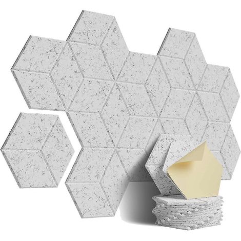 Lot de 12 panneaux acoustiques en mousse auto-adhésive (gris) (1/5)
