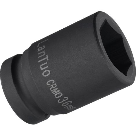 Douille à choc de 36 mm de profondeur avec design à 6 points, acier Cr-V traité thermiquement de 80 mm de longueur, tailles métriques (1/5)