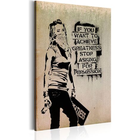 Quadro - Graffiti Slogan by Banksy - 80x120 (1/4)