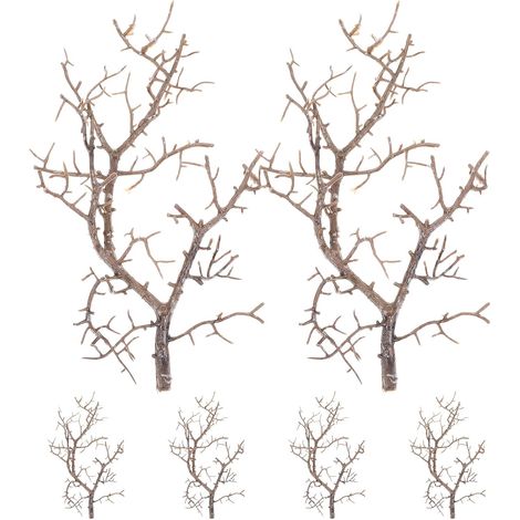 6pcs Branches de Bois de Cerf Séchées Artificielles en Plastique pour Décoration de Bureau et Maison, sans Entretien, Couleur Café, pour Bricolage et Artisanat (1/5)