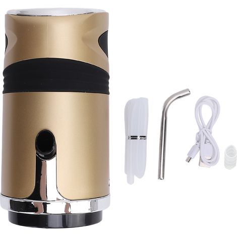 Pompe à bouteille d'eau automatique, batterie 1200mAh, chargement USB, avec verrouillage enfant, distributeur électrique de boissons pour la maison, le dortoir, le bureau, doré (1/5)