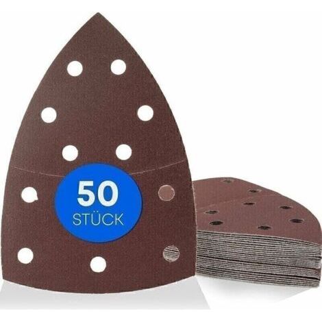 50er-Pack Schleifdreiecke mit 11 Löchern, 105 x 152 mm, Körnung 120, für Multischleifer/Schleifblätter/Dreieck-Schleifpads/Schleifpapier (1/5)