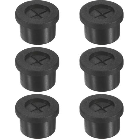 6-Pack Passe-Câbles En Caoutchouc Pour Câblage 14mm Passe-Câble De Bureau Câbles/Fils Couverture De Trou De Bureau Pour Protection De Câbles Passe-Câble [Noir] (1/5)