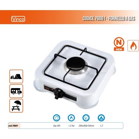 Fornello a gas GPL ad 1 fuoco/bruciatore/Fiamma Vinco