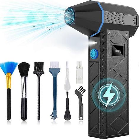 Dépoussiéreur à air comprimé 10 000 mAh, dépoussiéreur électrique 18 000 tr/min avec écran et lumière, convient pour les claviers et les voitures. (1/5)
