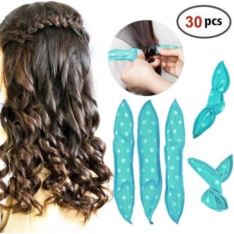 30pcs mousse rouleaux de cheveux sans chaleur flexibles bigoudis rouleaux, nuit sommeil oreiller magique rouleaux doux cheveux brico (1/4)