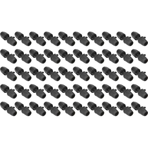 Lot de 50 raccords verrouillables en T plats 8/12 mm pour irrigation de jardin, micro-aspersion automatique, adaptateur droit pour tuyau d'arrosage. (1/5)