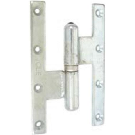Paumelle picarde grand écartement bouts carrés zingué blanc 160x100mm gauche - TORBEL - PGE161G1