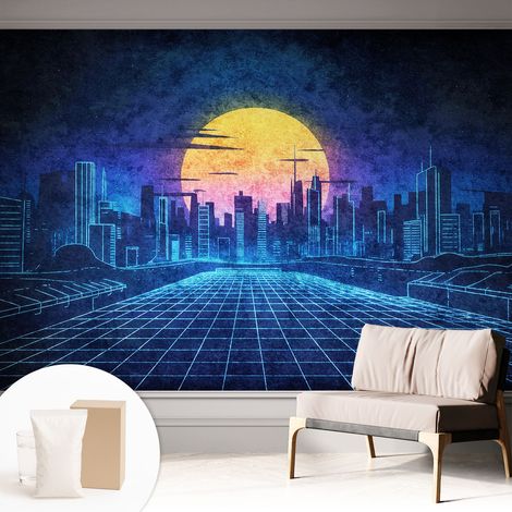 Carta Da Parati - Murale Alla Moda Decorazione - Camera Da Letto - Con Colla Gratuita Paesaggio futuristico 312x219 cm (1/5)