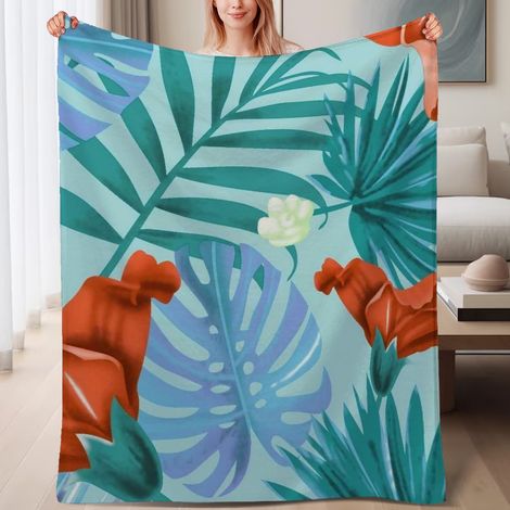 Couverture de lit en polaire, jeté doux et chaud idéal pour le printemps, légère et luxueuse en microfibre de polyester, décoration intérieure, ajout parfait à la décoration intérieure, excellent cade (1/4)