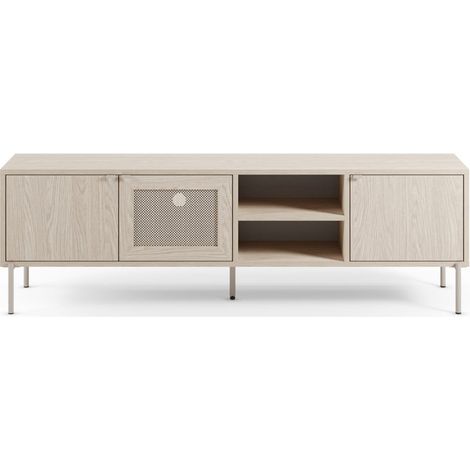 VIRA - Meuble TV 164cm -en mélamine Beige (1/5)