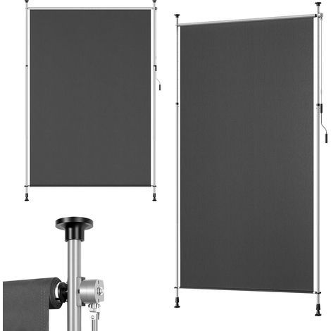 WOLTU Tenda da Sole a Verticale 200x310 cm Grigio Rullo Montaggio senza Foratura