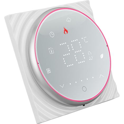 Thermostat sans fil à écran LED, haute précision de contrôle de la température, thermostat intelligent programmable pour chauffage électrique domestique (CA 95 à 240 V), blanc