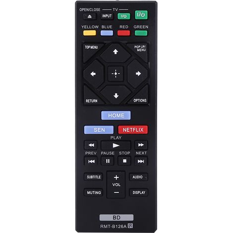 Télécommande de Remplacement RMT-B126A Noir pour Sony Lecteur Blu-ray - 1 Pièce (1/5)