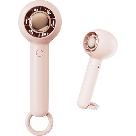 Mini Ventilateur Portable Turbo –Sans Lames USB Rechargeable Silencieux ，avec Mousqueton– Appareil École ，Voyage – Rose (1/5)