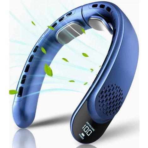 1 Nackenventilator, 3 Geschwindigkeitsstufen, LED-Anzeige, 4000-mAh-Akku, USB Typ-C, tragbar, leise, ideal für Reisen und Outdoor-Aktivitäten (1/5)