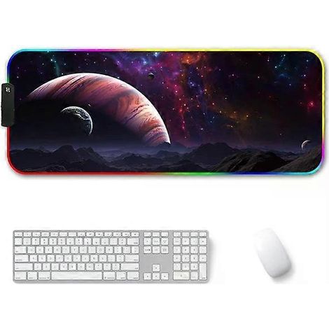 Tapis de souris lumineux RGB antidérapant - 250 x 350 x 3 mm - Vaste ciel étoilé par Vast Starry Sky (1/4)