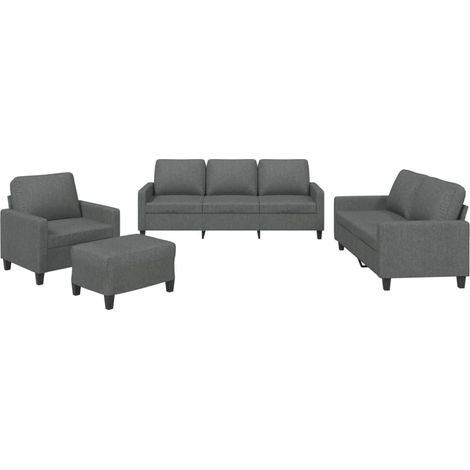 Maison Exclusive - Set di Divani 4 pz con Cuscini Grigio Scuro in Tessuto