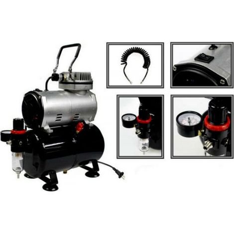 MINI COMPRESSORE X AEROGRAFO CON SERBATOIO 3 LITRI PER MODELLISMO HOBBY 1/5HP (1/4)