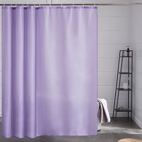 Duschvorhang Textil 200x200cm Lila, Anti-Schimmel, Waschbar, mit 12 Ringen (1/5)
