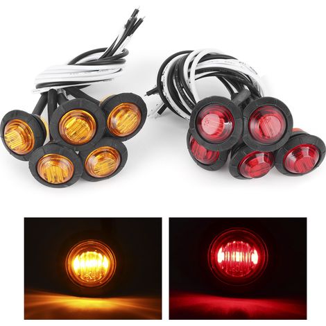 6000K gelbe LED-Positionsleuchte, PC-Linse mit Schrumpfschlauch, für Anhänger, LKW, Transporter, Pickup (1/5)
