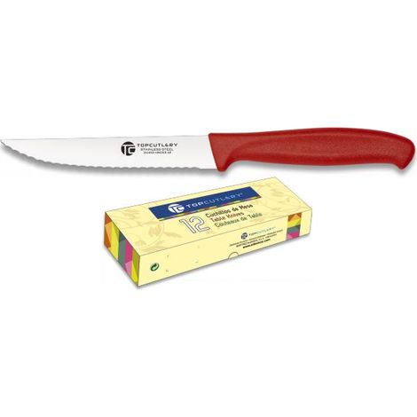 Couteau de table Top Cutlery rouge, avec mango ABS injecté, lame en acier inoxydable 11,5 cm, 17324-RO