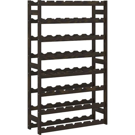 Wine Rack for 56 Bottles Black Solid Wood Pine vidaXL
