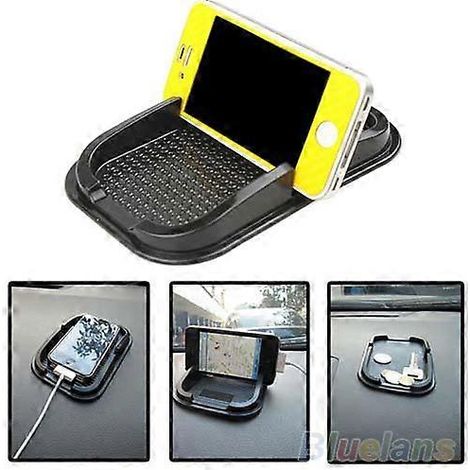 Tapis adhésif noir pour tableau de bord de voiture, antidérapant, pour téléphone portable et GPS, accessoires intérieurs 00wo (1/5)
