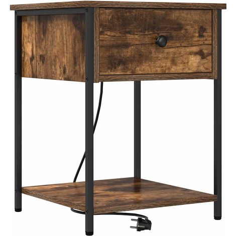 Maison Exclusive - Armadio da Notte Rovere fumé 42 x 41 x 56 cm Legno multistrato (1/5)