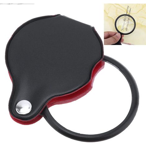 Juego de 3 minilupas de bolsillo 8X con lentes ópticas y estuche protector, para oficina, lectura y ocio. (1/5)