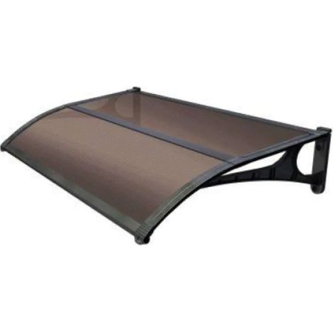Pensilina bioclimática 100x135 negro con aluminio marrón y perfil central