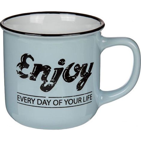 Tasse ENJOY bleue en céramique
